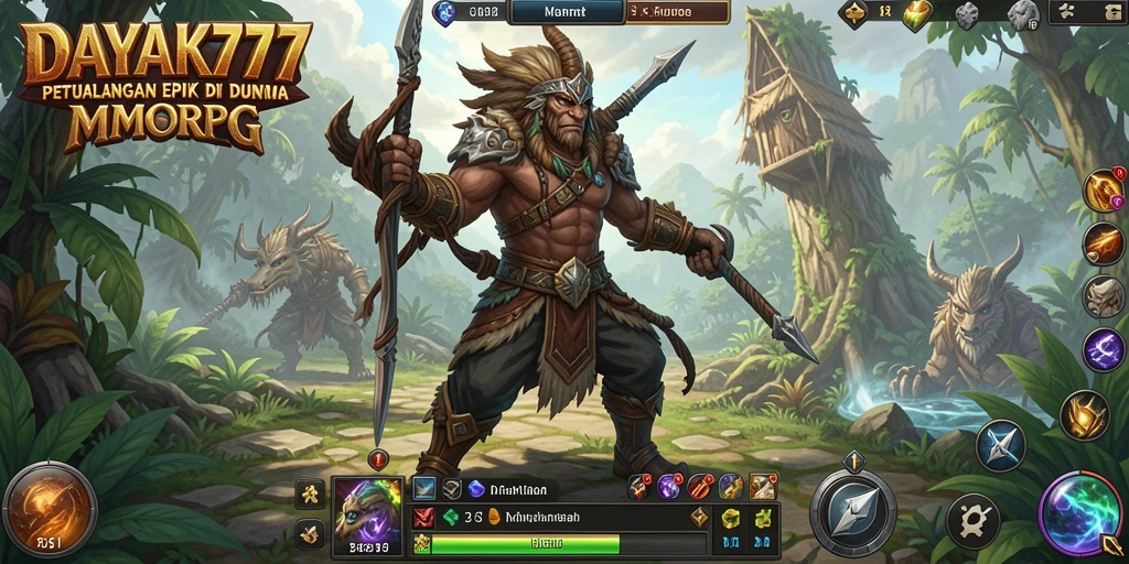 Screenshot DAYAK777 menampilkan aksi mendebarkan dalam pertempuran MMORPG.