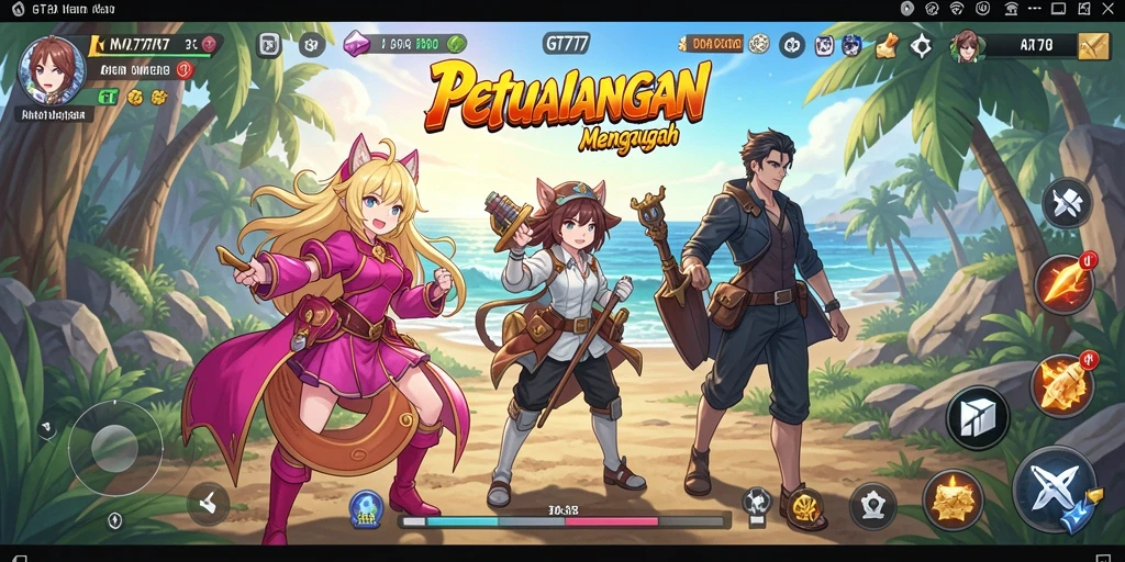 Tangkapan layar menampilkan aksi mendebarkan dari permainan Anime.
