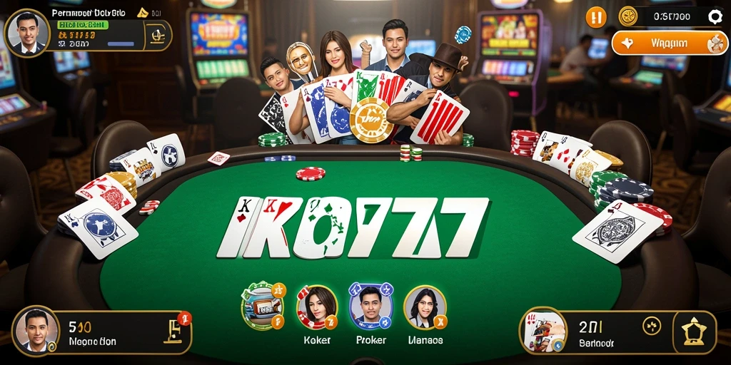 Tampilan menarik dari gameplay seru Poker di IKON777.