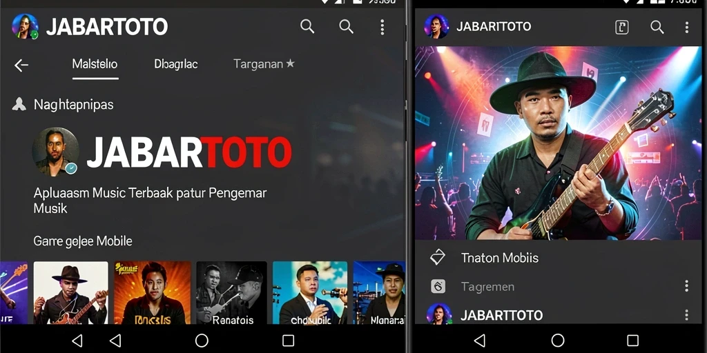 Tampilan gameplay interaktif dari JABARTOTO saat mendengarkan musik.
