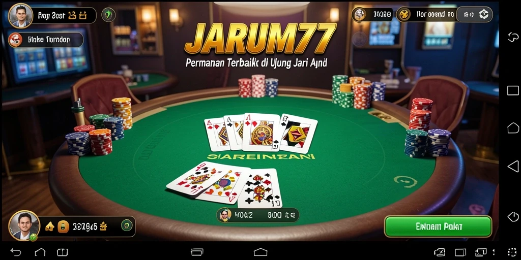 Tampilan gameplay seru dalam JARUM77 yang menampilkan para pemain poker.