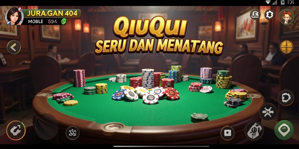 Screenshot gameplay QiuQiu JURAGAN404 yang menegangkan.