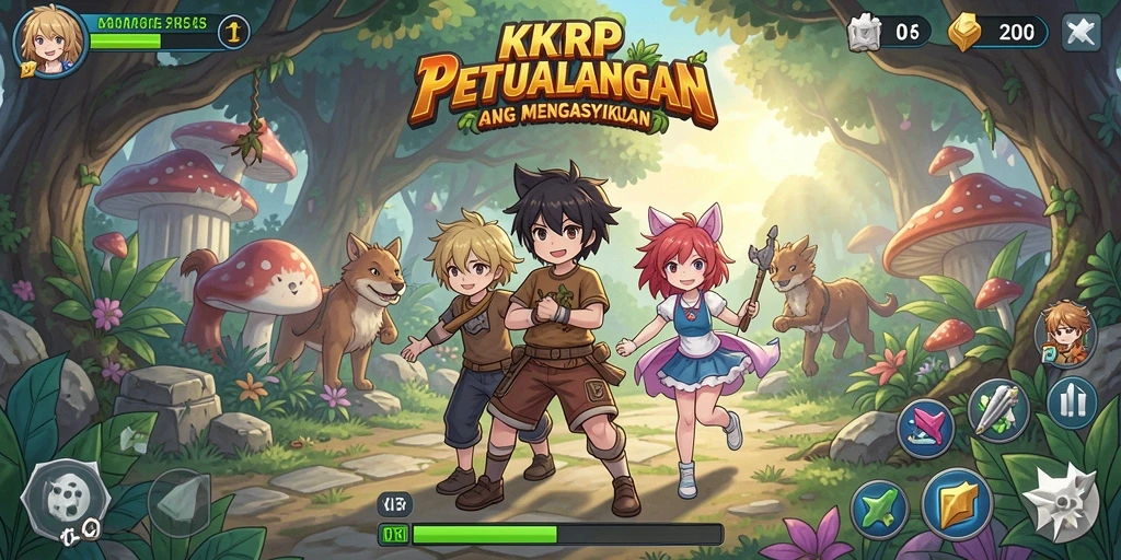 Tampilan gameplay menarik dari KKRP dengan karakter Anime yang dinamis.