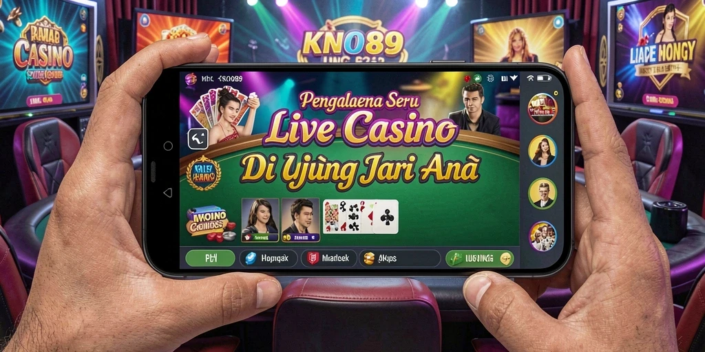 Screenshot KNO89 menampilkan gameplay Live Casino yang mendebarkan.