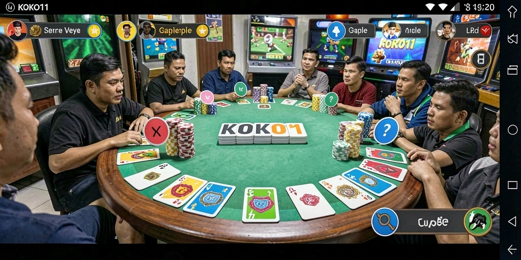 Tampilan gameplay seru di KOKO11 yang menghadirkan suasana Gaple.