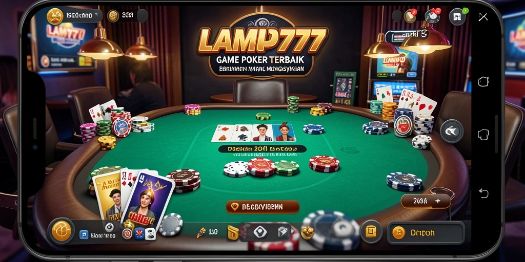 Tampilan gameplay Poker LAMPU777 yang mendebarkan dan interaktif.