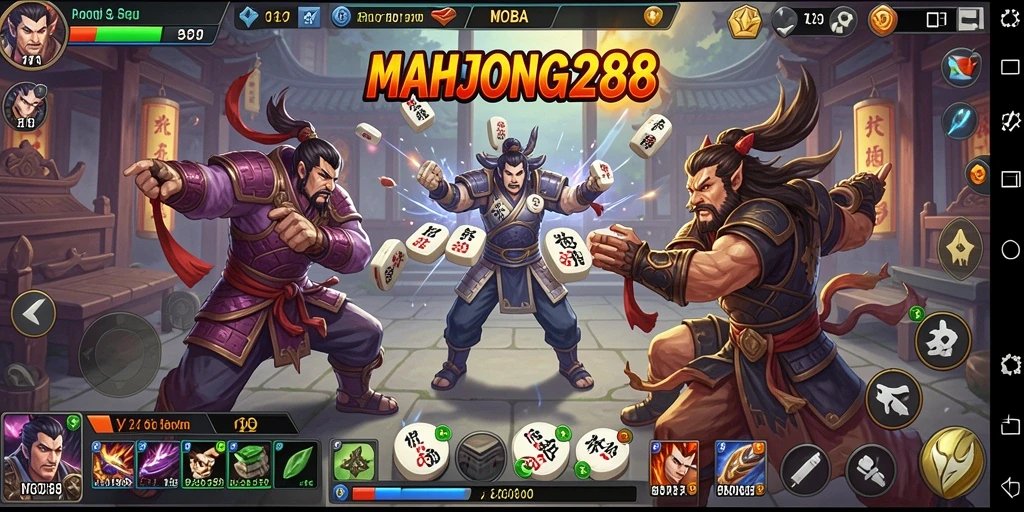 Tangkapan layar gameplay dari MAHJONG288 menampilkan aksi pertempuran yang mendebarkan.