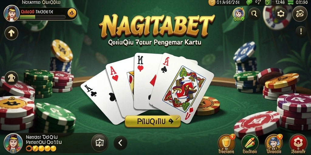 Screenshot NAGITABET menunjukkan suasana permainan QiuQiu yang seru.