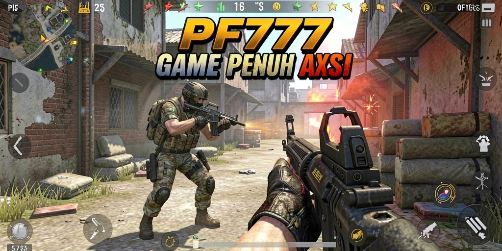 Gameplay PF777 menunjukkan aksi tembak-menembak yang intens dan grafis menakjubkan.