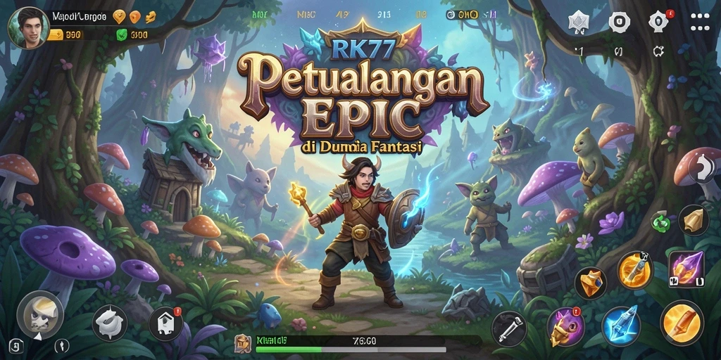 Screenshot menampilkan pertempuran seru dalam RK77 dengan grafis memukau.