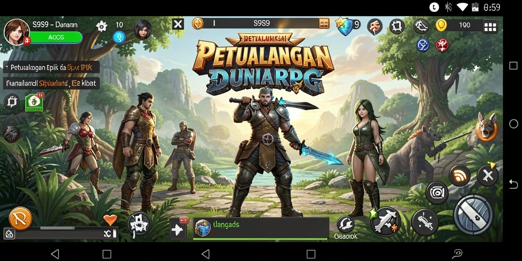 Tangkapan layar S9S9 menampilkan aksi seru dalam pertarungan RPG.