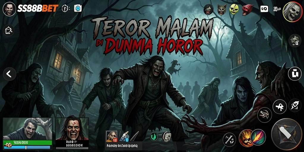 Tangkapan layar gameplay SS88BET menampilkan suasana horor yang mencekam.
