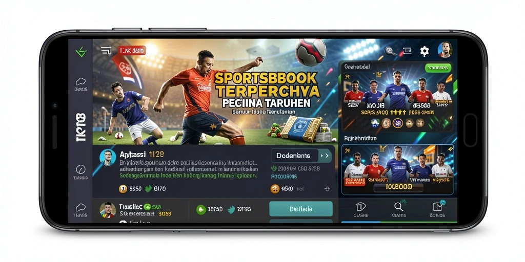Screenshot TKP188 menampilkan antarmuka Sportsbook yang menarik dan informatif.