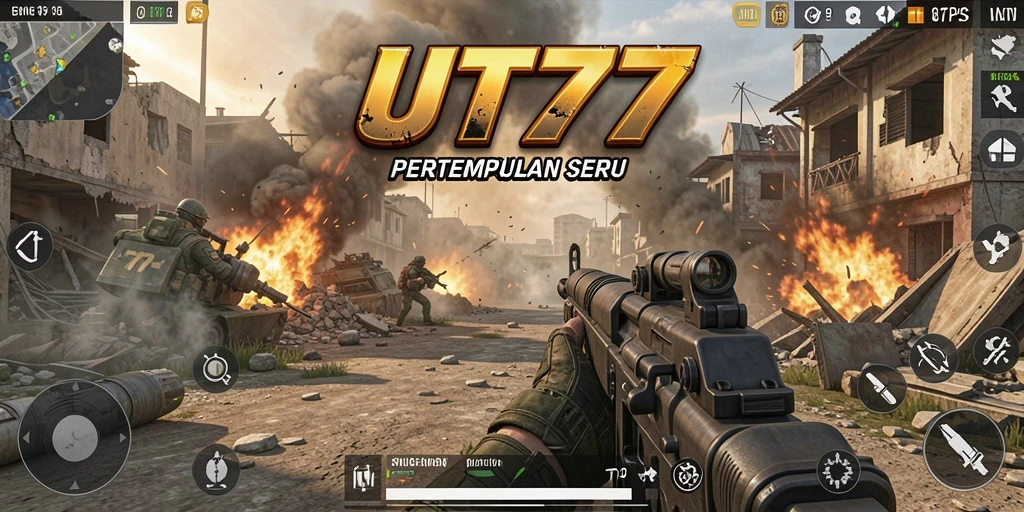 Screenshot menampilkan aksi intens dalam gameplay TPS UT77.