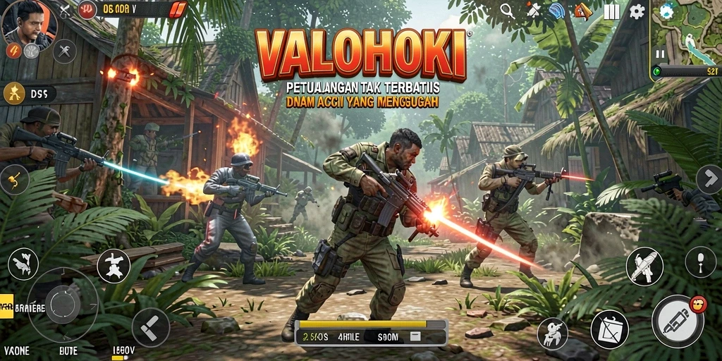 Tampilan gameplay seru VALOHOKI dengan aksi penuh intensitas.