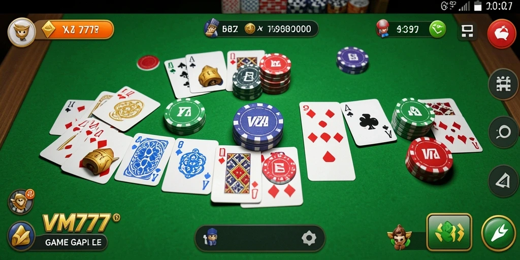Tampilan screenshot utama menunjukkan keseruan bermain Gaple di VM777.