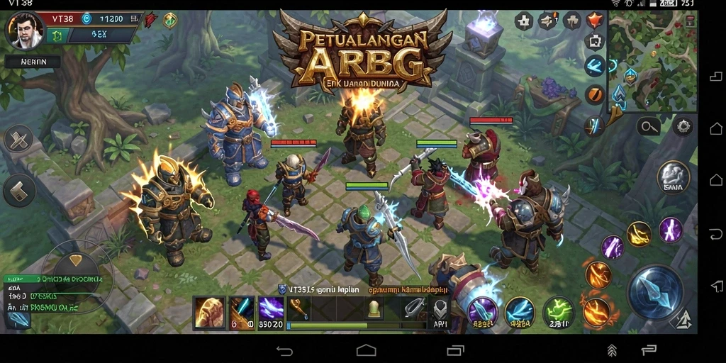 Tampilan pertempuran epik dalam permainan ARPG VT38.