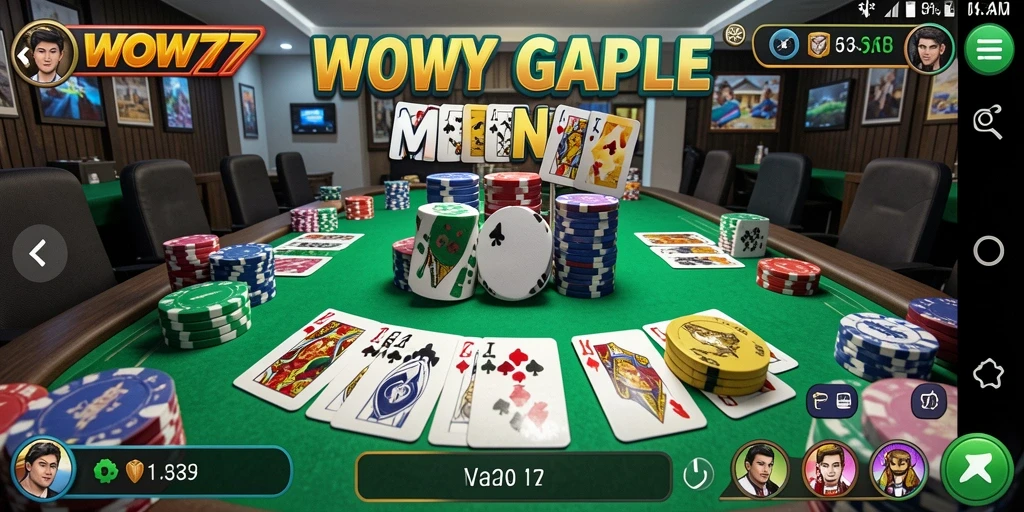 Tampilan gameplay WOW77 yang menarik dan penuh aksi Gaple.